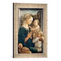 Gerahmtes Bild von Fra Filippo Lippi Madonna mit Kind und zwei Engeln, Kunstdruck im hochwertigen handgefertigten Bilder-Rahmen, 30x40 cm, Silber raya