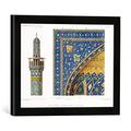 Gerahmtes Bild von Pascal Xavier nach Coste "Architectural Details from the Mesdjid-i-Shah, Isfahan, plate 12-13 from 'Modern Monuments of Persia', engraved by H. Himely, 18", Kunstdruck im hochwertigen handgefertigten Bilder-Rahmen, 40x30 cm, Schwarz...