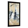 Gerahmtes Bild von Henri de Toulouse-Lautrec "First Communion Day, 1888", Kunstdruck im hochwertigen handgefertigten Bilder-Rahmen, 50x100 cm, Schwarz matt