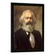 Gerahmtes Bild von P. Nasarow Karl Marx/P. Nasarov, N. Gereljuk, Kunstdruck im hochwertigen handgefertigten Bilder-Rahmen, 50x70 cm, Schwarz matt