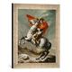 Gerahmtes Bild von Jacques-Louis David Bonaparte franchissant le Grand Saint-Bernard, Kunstdruck im hochwertigen handgefertigten Bilder-Rahmen, 30x40 cm, Silber raya