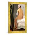 Gerahmtes Bild von Jean-Auguste-Dominique Ingres The Bather, called 'Baigneuse Valpincon', 1808", Kunstdruck im hochwertigen handgefertigten Bilder-Rahmen, 40x60 cm, Gold raya