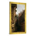 Gerahmtes Bild von Carl Spitzweg "Der Hypochonder", Kunstdruck im hochwertigen handgefertigten Bilder-Rahmen, 50x100 cm, Gold raya