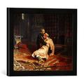 Gerahmtes Bild von Ilya Efimovich Repin Iwan der Schreckliche und sein Sohn Iwan am 16. November 1581", Kunstdruck im hochwertigen handgefertigten Bilder-Rahmen, 40x30 cm, Schwarz matt