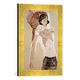 Gerahmtes Bild von Egon Schiele Liegendes, halbbekleidetes Mädchen, Kunstdruck im hochwertigen handgefertigten Bilder-Rahmen, 30x40 cm, Gold raya