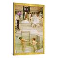 Gerahmtes Bild von Sir Lawrence Alma-Tadema "A favourite custom", Kunstdruck im hochwertigen handgefertigten Bilder-Rahmen, 70x100 cm, Gold raya