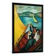 Gerahmtes Bild von August Macke "Segelboot, Tegernsee", Kunstdruck im hochwertigen handgefertigten Bilder-Rahmen, 70x100 cm, Schwarz matt