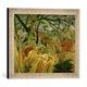 Gerahmtes Bild von Henri J.F. Rousseau Tiger in a Tropical Storm 1891", Kunstdruck im hochwertigen handgefertigten Bilder-Rahmen, 40x30 cm, Silber raya