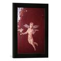 Gerahmtes Bild von AKG Anonymous Amor/Wandmalerei in Pompeji, Kunstdruck im hochwertigen handgefertigten Bilder-Rahmen, 30x40 cm, Schwarz matt