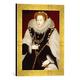 Gerahmtes Bild von AKG Anonymous Elisabeth I. von England/G.Gower, Kunstdruck im hochwertigen handgefertigten Bilder-Rahmen, 30x40 cm, Gold raya