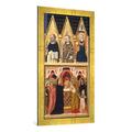 Gerahmtes Bild von Meister von Paciano "Mstr.v.Pacinano, Darstellung im Tempel", Kunstdruck im hochwertigen handgefertigten Bilder-Rahmen, 50x100 cm, Gold raya
