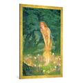 Gerahmtes Bild von Edward Robert Hughes "Midsummer Eve", Kunstdruck im hochwertigen handgefertigten Bilder-Rahmen, 70x100 cm, Gold raya