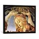 Gerahmtes Bild von Sandro Botticelli "Detail of The Madonna of the Magnificat, detail of the Virgin's face and crown, 1482", Kunstdruck im hochwertigen handgefertigten Bilder-Rahmen, 70x50 cm, Schwarz matt