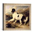 Gerahmtes Bild von Sir Edwin Henry Landseer Newfoundland Dog Called Lion, 1824", Kunstdruck im hochwertigen handgefertigten Bilder-Rahmen, 40x30 cm, Silber raya