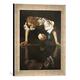 Gerahmtes Bild von Michelangelo Merisi Caravaggio Narziß, Kunstdruck im hochwertigen handgefertigten Bilder-Rahmen, 30x40 cm, Silber raya