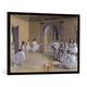 Gerahmtes Bild von Edgar Degas "Le foyer de la danse à l'Opéra de la rue Le Peletier", Kunstdruck im hochwertigen handgefertigten Bilder-Rahmen, 100x70 cm, Schwarz matt