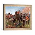 Gerahmtes Bild von R Knötel Schlacht v.Waterloo 1815/R. Knötel, Kunstdruck im hochwertigen handgefertigten Bilder-Rahmen, 40x30 cm, Silber raya