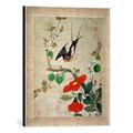 Gerahmtes Bild von Wang Guochen One of a series of paintings of birds and fruit, late 19th century, Kunstdruck im hochwertigen handgefertigten Bilder-Rahmen, 30x40 cm, Silber raya