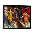 Gerahmtes Bild von Evelyn de Morgan The Storm Spirits, 1900", Kunstdruck im hochwertigen handgefertigten Bilder-Rahmen, 70x50 cm, Schwarz matt