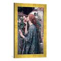 Gerahmtes Bild von John William Waterhouse The Soul of the Rose, 1908", Kunstdruck im hochwertigen handgefertigten Bilder-Rahmen, 40x60 cm, Gold raya