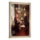 Gerahmtes Bild von Konrad Siemenroth "Bismarck (rechts) bei Kaiser Wilhelm I. im historischen Eckzimmer des Königlichen Palais", Kunstdruck im hochwertigen handgefertigten Bilder-Rahmen, 50x70 cm, Silber raya