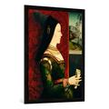 Gerahmtes Bild von Kaiserin Maria von Burgund "Maria von Burgund / Gem.v.Reiser", Kunstdruck im hochwertigen handgefertigten Bilder-Rahmen, 70x100 cm, Schwarz matt
