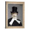 Gerahmtes Bild von Giovanni Boldini Giuseppe Verdi/Boldini, Kunstdruck im hochwertigen handgefertigten Bilder-Rahmen, 30x40 cm, Silber raya