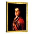 Gerahmtes Bild von Francisco Jose de Goya y Lucientes The Duke of Wellington (1769-1852) 1812-14, Kunstdruck im hochwertigen handgefertigten Bilder-Rahmen, 50x70 cm, Gold raya