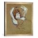 Gerahmtes Bild von Henri de Toulouse-Lautrec Femme couchée sur le dos, les bras levés, Kunstdruck im hochwertigen handgefertigten Bilder-Rahmen, 50x50 cm, Silber raya
