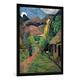 Gerahmtes Bild von Paul Gauguin "Straße ins Gebirge", Kunstdruck im hochwertigen handgefertigten Bilder-Rahmen, 70x100 cm, Schwarz matt