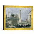 Gerahmtes Bild von William Henry nach Bartlett "Fountain and Square of St. Sophia, Istanbul, engraved by T. Higham, c.1850", Kunstdruck im hochwertigen handgefertigten Bilder-Rahmen, 40x30 cm, Gold raya