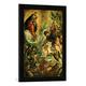 Gerahmtes Bild von Jacopo Robusti TintorettoDer Kampf des Erzengels Michael mit dem Satan, Kunstdruck im hochwertigen handgefertigten Bilder-Rahmen, 40x60 cm, Schwarz matt