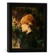 Gerahmtes Bild von Henri de Toulouse-Lautrec Jeune femme aux cheveux roux (La rousse), Kunstdruck im hochwertigen handgefertigten Bilder-Rahmen, 30x30 cm, Schwarz matt