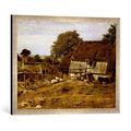 Gerahmtes Bild von Louis Gurlitt A Farmhouse in Sweden, 1834", Kunstdruck im hochwertigen handgefertigten Bilder-Rahmen, 70x50 cm, Silber raya