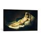Gerahmtes Bild von Francisco Jose de Goya y Lucientes "Die nackte Maja", Kunstdruck im hochwertigen handgefertigten Bilder-Rahmen, 100x50 cm, Schwarz matt