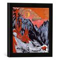 Gerahmtes Bild von Ernst Ludwig Kirchner Mountains in Winter, 1919", Kunstdruck im hochwertigen handgefertigten Bilder-Rahmen, 30x30 cm, Schwarz matt