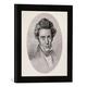 Gerahmtes Bild von German School Portrait of Soren Kierkegaard (1813-55) 1922", Kunstdruck im hochwertigen handgefertigten Bilder-Rahmen, 30x40 cm, Schwarz matt