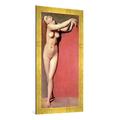 Gerahmtes Bild von Jean-Auguste-Dominique Ingres "Angelique", Kunstdruck im hochwertigen handgefertigten Bilder-Rahmen, 50x100 cm, Gold raya