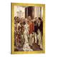 Gerahmtes Bild von Adolph Friedrich Erdmann von Menzel Cercle am Hof Kaiser Wilhelms I., Kunstdruck im hochwertigen handgefertigten Bilder-Rahmen, 50x70 cm, Gold raya