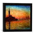 Gerahmtes Bild von Claude Monet View of San Giorgio Maggiore, Venice by Twilight, 1908", Kunstdruck im hochwertigen handgefertigten Bilder-Rahmen, 40x30 cm, Schwarz matt