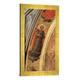 Gerahmtes Bild von Fra Angelico "Detail from the side of the Linaivoli Triptych showing an angel holding a portative organ, 1433", Kunstdruck im hochwertigen handgefertigten Bilder-Rahmen, 40x60 cm, Gold raya