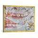 Gerahmtes Bild von 13. Jahrhundert v.Chr "Schiffe Delphine (Ausschnitt)/minoisch", Kunstdruck im hochwertigen handgefertigten Bilder-Rahmen, 100x70 cm, Gold raya