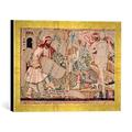 Gerahmtes Bild von 15. Jahrhundert Auferstehung Christi u.Samson/Bildtepp, Kunstdruck im hochwertigen handgefertigten Bilder-Rahmen, 40x30 cm, Gold raya