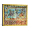 Gerahmtes Bild von 10. Jahrhundert Auferweckung der Tochter des Jairus und Heilung der blutflüssigen Frau, Kunstdruck im hochwertigen handgefertigten Bilder-Rahmen, 70x50 cm, Gold raya
