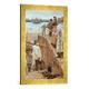 Gerahmtes Bild von Walter Langley Between the Tides, Kunstdruck im hochwertigen handgefertigten Bilder-Rahmen, 40x60 cm, Gold raya