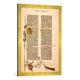 Gerahmtes Bild von Johannes Gutenberg Gutenberg-Bibel, Initiale B, Kunstdruck im hochwertigen handgefertigten Bilder-Rahmen, 50x70 cm, Gold raya