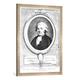 Gerahmtes Bild von Louis Jean nach Allais "Portrait of Jean-Anthelme Brillat-Savarin (1755-1826) engraved by Lambert, May 1789", Kunstdruck im hochwertigen handgefertigten Bilder-Rahmen, 60x80 cm, Silber raya