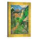 Gerahmtes Bild von Paul Gauguin Straße ins Gebirge, Kunstdruck im hochwertigen handgefertigten Bilder-Rahmen, 30x40 cm, Gold raya
