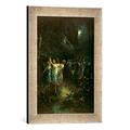 Gerahmtes Bild von Gustave Dore "Le songe d'une nuit d'été", Kunstdruck im hochwertigen handgefertigten Bilder-Rahmen, 30x40 cm, Silber raya