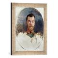 Gerahmtes Bild von Henri Gervex Study for a portrait of Tsar Nicholas II (1868-1918) 1898", Kunstdruck im hochwertigen handgefertigten Bilder-Rahmen, 30x40 cm, Silber raya